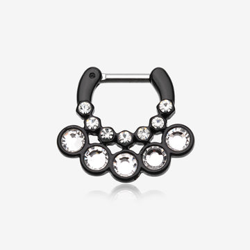Colorline Aureole Gemina Sparkle Septum Clicker-Black/Clear